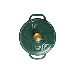Lodge 6qt Cast Iron Enamel Dutch Oven Emerald with Gold Handle