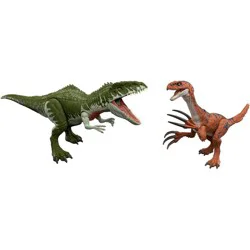 Jurassic World 2-Pack of Dinosaur Figures Giganotosaurus & Therizinosaurus, Attack Actions
