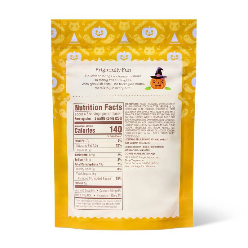 slide 2 of 4, Halloween Witches Hat Dark Fudge Dipped Mini Waffle Cones with Creamy Peanut Butter Flavored Spread - 4.5oz - Favorite Day™, 4.5 oz