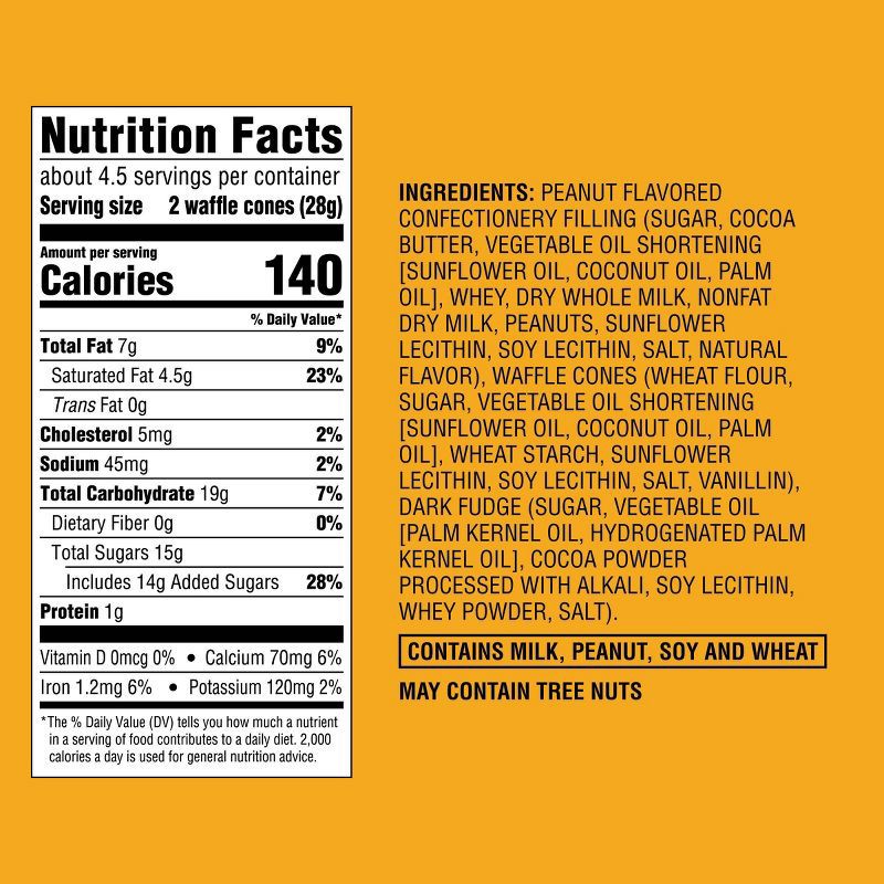 slide 4 of 4, Halloween Witches Hat Dark Fudge Dipped Mini Waffle Cones with Creamy Peanut Butter Flavored Spread - 4.5oz - Favorite Day™, 4.5 oz
