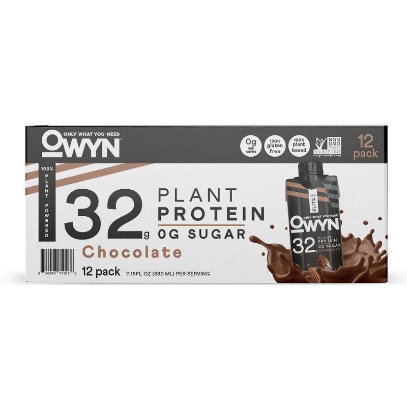 slide 1 of 5, OWYN Pro Elite 32g Dairy Free Protein Shake Chocolate Non-Caffeinated - 11.15 fl oz/12pk, 32 gram, 11.5 fl oz, 12 ct