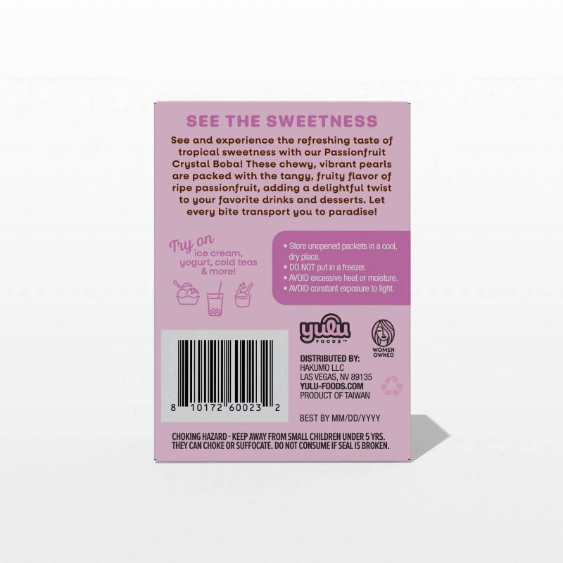 slide 2 of 5, YULU Passionfruit Crystal Boba Pearls - 13.8oz/6ct, 13.8 oz, 6 ct