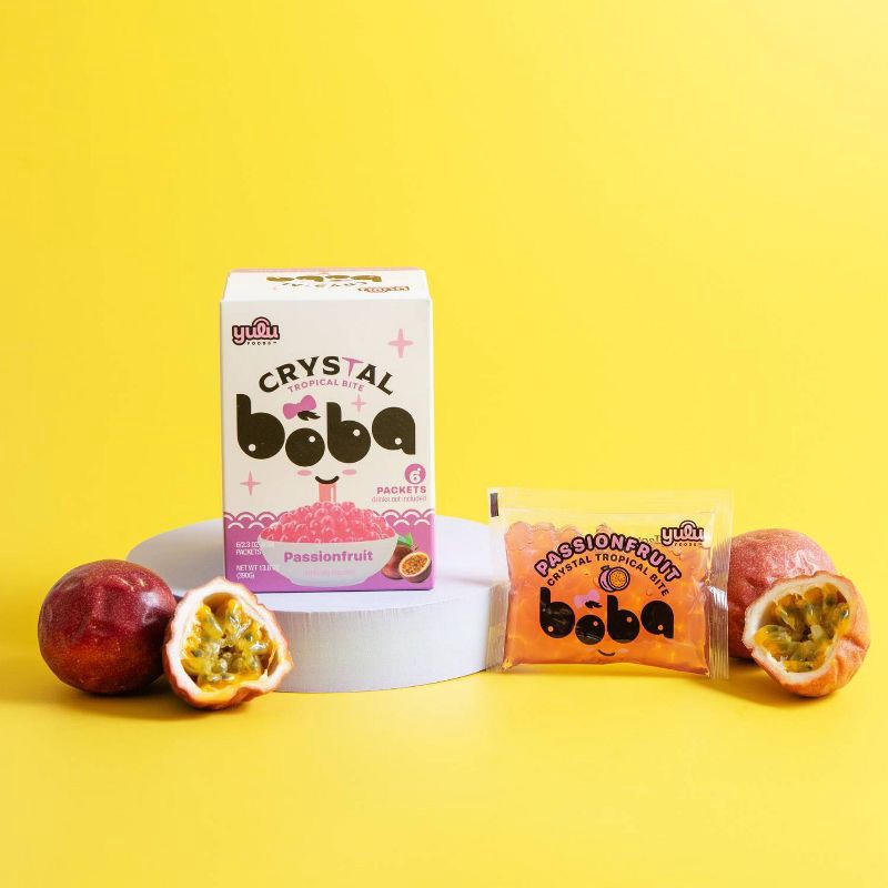 slide 5 of 5, YULU Passionfruit Crystal Boba Pearls - 13.8oz/6ct, 13.8 oz, 6 ct