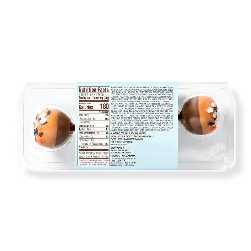 slide 2 of 3, Halloween Vanilla Cake Pops - 3oz/2ct - Favorite Day™, 2 ct; 3 oz