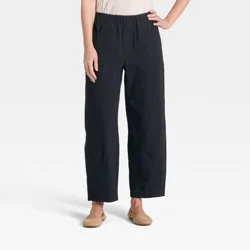 Women's Mid-Rise Barrel Leg Pull-On Pants - Universal Thread™ Black XL