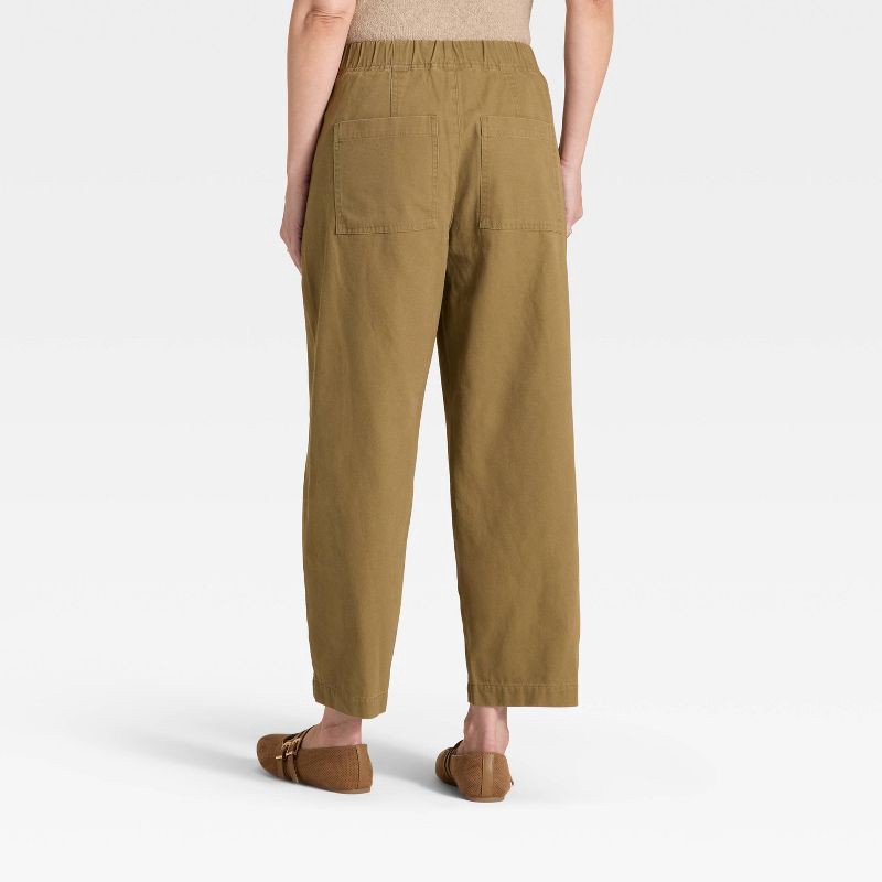 slide 2 of 3, Women's Mid-Rise Barrel Leg Pull-On Pants - Universal Thread™ Olive Green XL, 1 ct