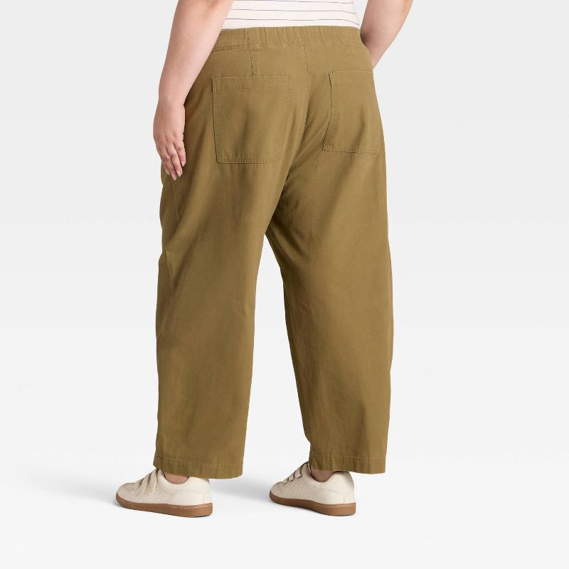 slide 2 of 3, Women's Mid-Rise Barrel Leg Pull-On Pants - Universal Thread™ Olive Green XXL, 1 ct