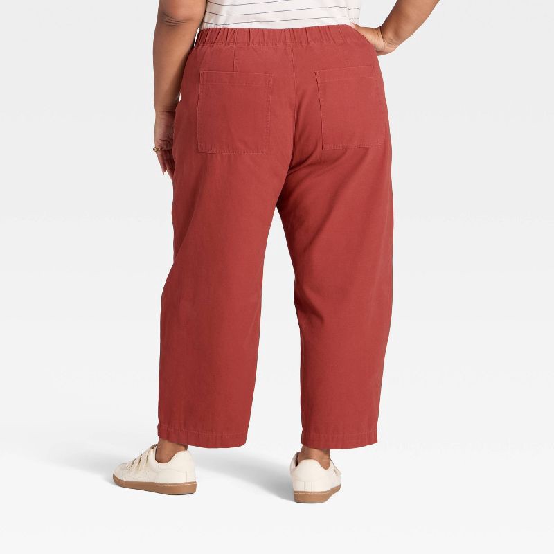 slide 2 of 3, Women's Mid-Rise Barrel Leg Pull-On Pants - Universal Thread™ Rust XXL, 1 ct
