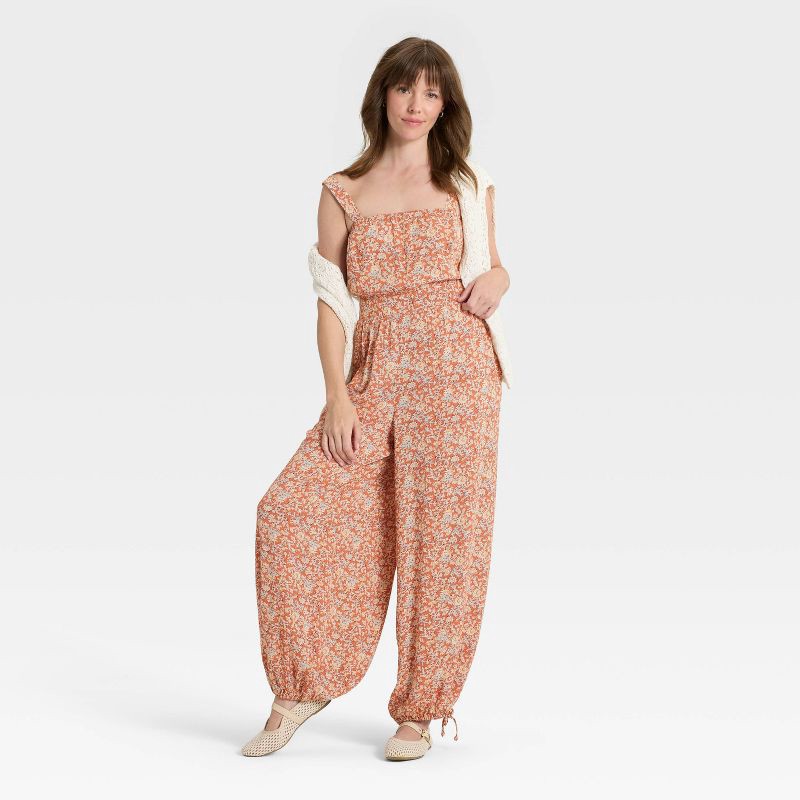 slide 3 of 3, Women's Jumpsuit - Universal Thread™ Rust Paisley XL, 1 ct
