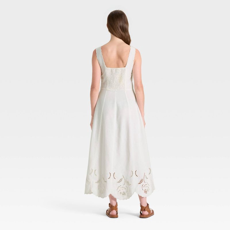 slide 2 of 3, Women's Midi A-Line Dress - Universal Thread™ Cream M, 1 ct