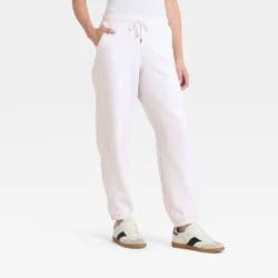 Women's Mid-Rise Barrel Leg Sweatpants - Universal Thread™ Light Heather Gray L
