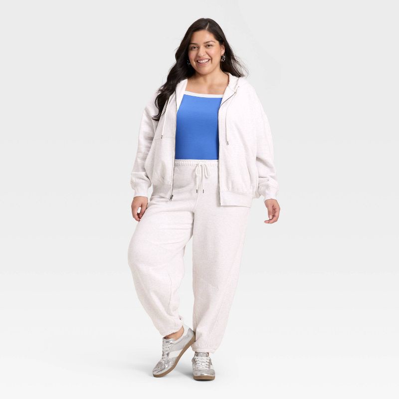 slide 3 of 3, Women's Mid-Rise Barrel Leg Sweatpants - Universal Thread™ Light Heather Gray XXL, 1 ct