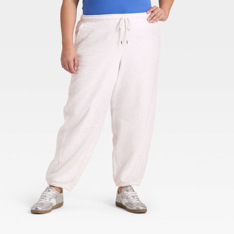 slide 1 of 3, Women's Mid-Rise Barrel Leg Sweatpants - Universal Thread™ Light Heather Gray XXL, 1 ct