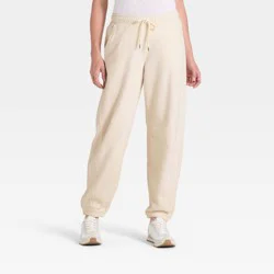 Women's Mid-Rise Barrel Leg Sweatpants - Universal Thread™ Cream M