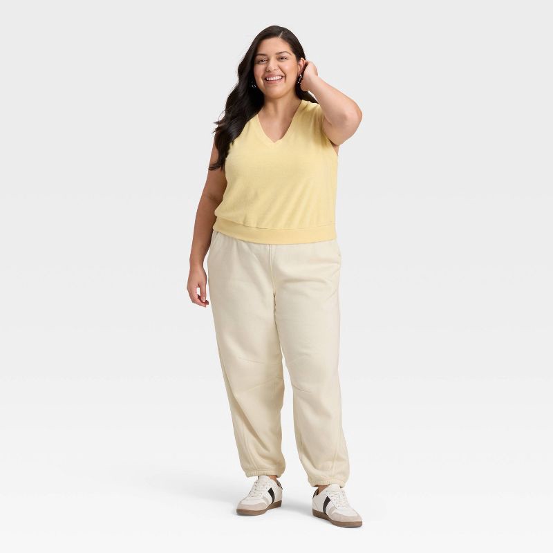 slide 3 of 3, Women's Mid-Rise Barrel Leg Sweatpants - Universal Thread™ Cream XXL, 1 ct