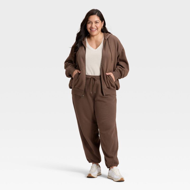 slide 3 of 3, Women's Mid-Rise Barrel Leg Sweatpants - Universal Thread™ Brown XXL, 1 ct