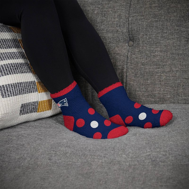 slide 2 of 3, NFL New England Patriots Big Dot Sleep Socks: Polka Dot Knit Ankle Apparel, 1 ct