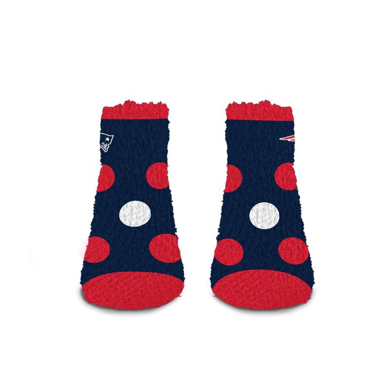 slide 3 of 3, NFL New England Patriots Big Dot Sleep Socks: Polka Dot Knit Ankle Apparel, 1 ct