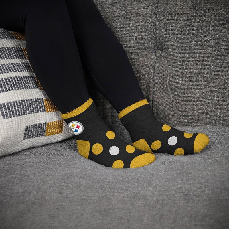 slide 2 of 3, NFL Pittsburgh Steelers Big Dot Sleep Socks: Polka Dot Knit Ankle Apparel, 1 ct