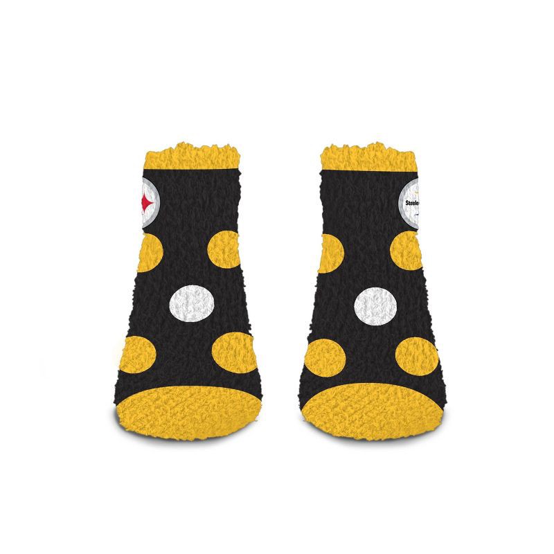 slide 3 of 3, NFL Pittsburgh Steelers Big Dot Sleep Socks: Polka Dot Knit Ankle Apparel, 1 ct