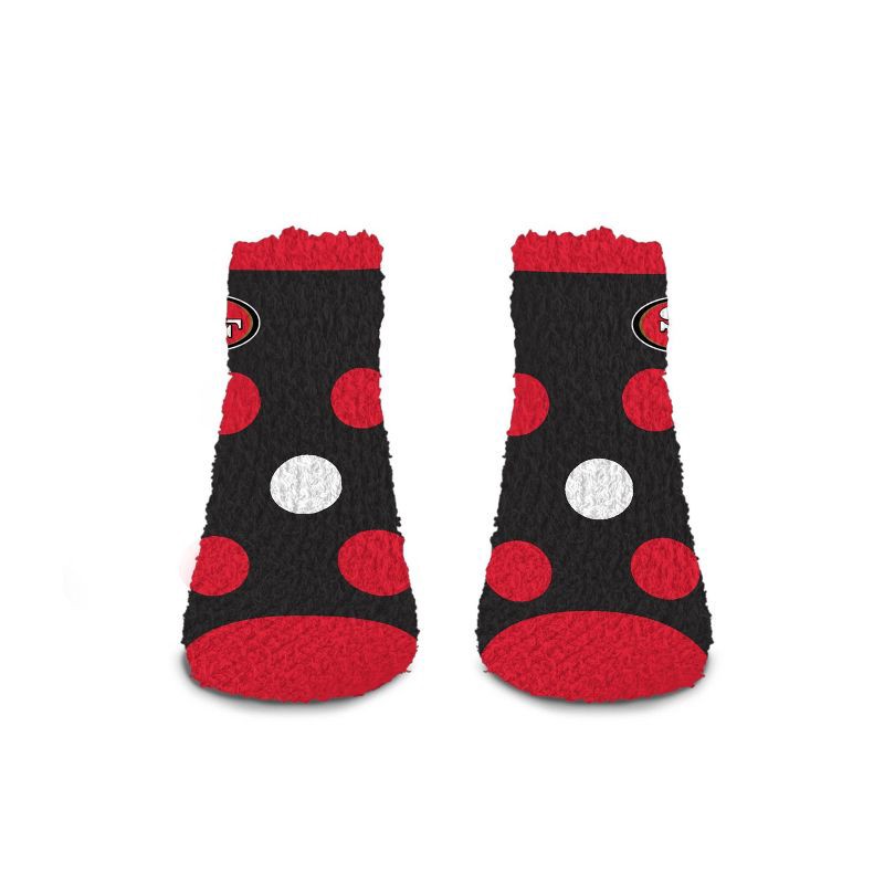 slide 3 of 3, NFL San Francisco 49ers Big Dot Sleep Socks: Polka Dots Knit Ankle Apparel, 1 ct
