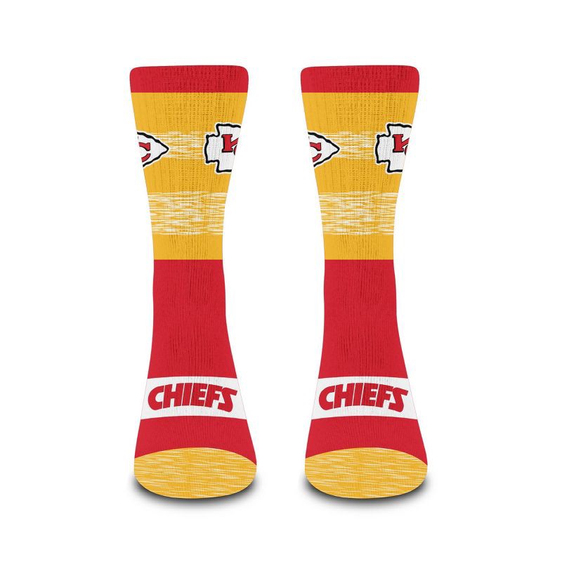 slide 2 of 3, NFL Kansas City Chiefs Youth Mixer Crew Socks: Cushioned Heel & Toe, Kids Size 7-9, 1 ct