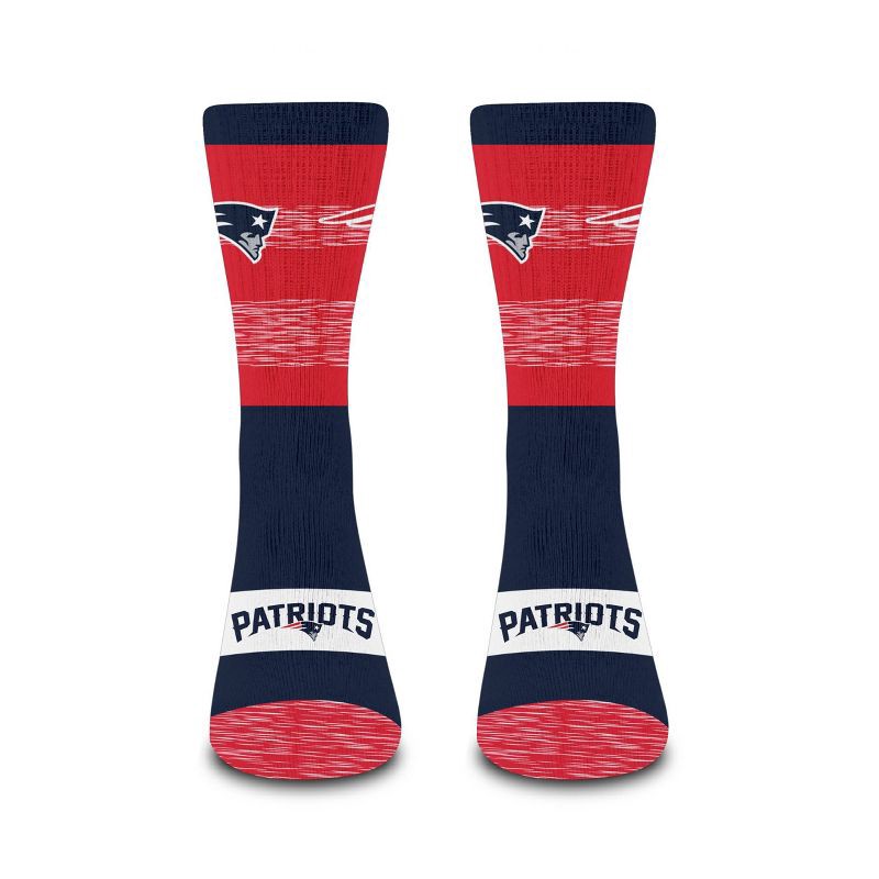 slide 3 of 3, NFL New England Patriots Youth Mixer Crew Socks: Cushioned Heel & Toe, Team Logo, 1 ct