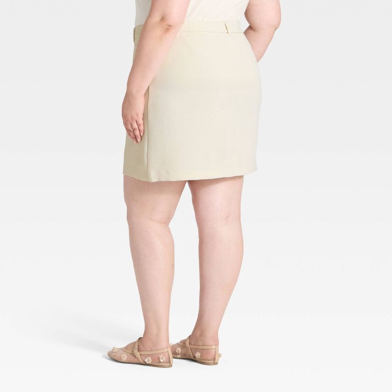 slide 2 of 3, Women's Tailored Mini A-Line Skirt - A New Day™ Cream XXL, 1 ct