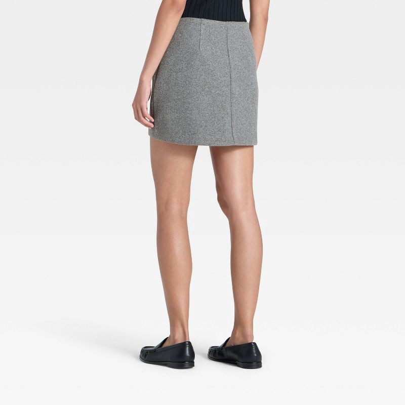 slide 2 of 3, Women's Brushed Boucle Mini Skirt - A New Day™ Heather Gray 6, 1 ct