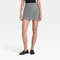 Women's Brushed Boucle Mini Skirt - A New Day™ Heather Gray 8