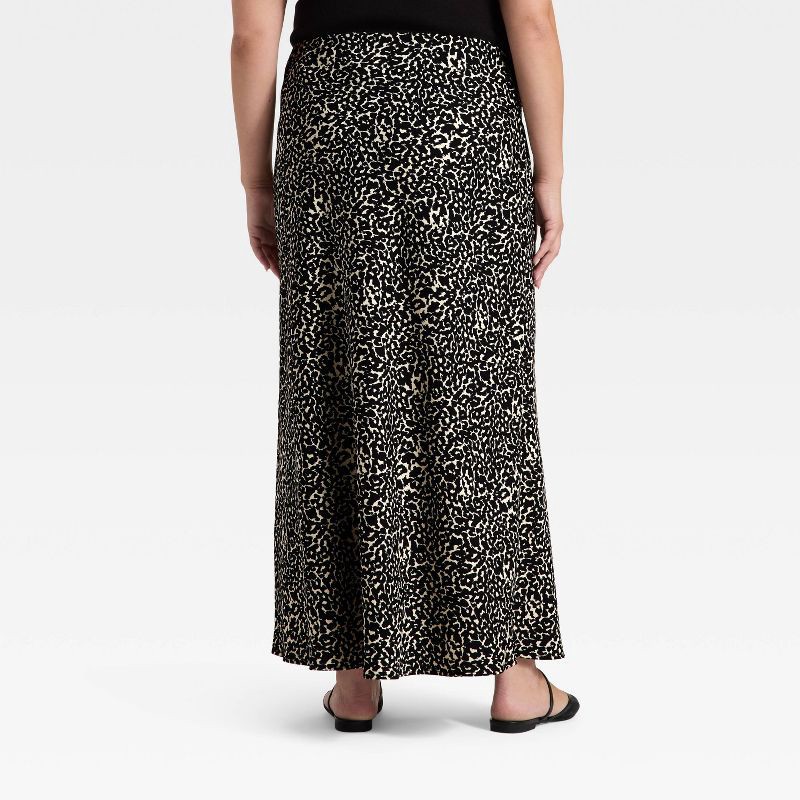 slide 2 of 3, Women's Maxi Slip A-Line Skirt - A New Day™ Cream Leopard Print XXL, 1 ct