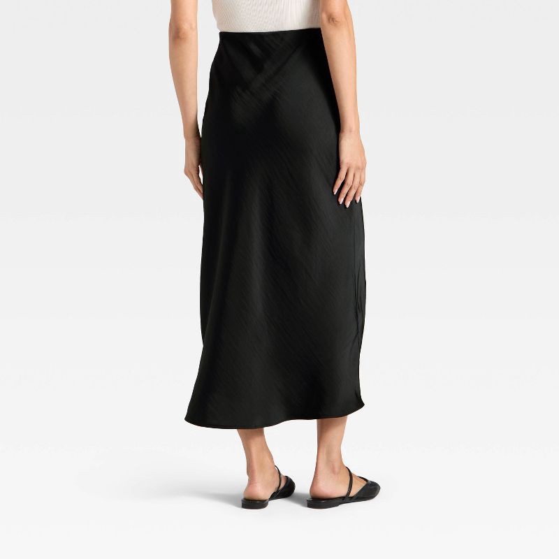 slide 2 of 3, Women's Maxi Slip A-Line Skirt - A New Day™ Black L, 1 ct