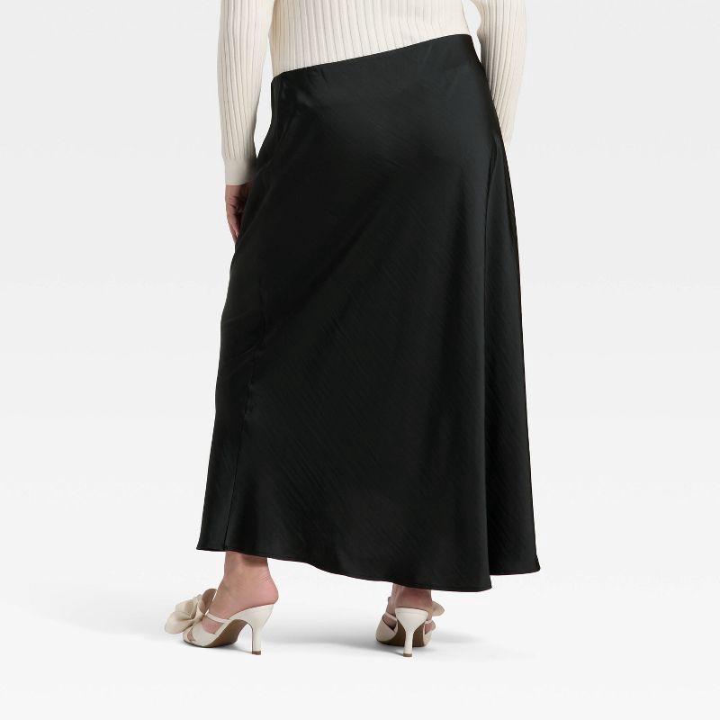 slide 2 of 3, Women's Maxi Slip A-Line Skirt - A New Day™ Black XXL, 1 ct
