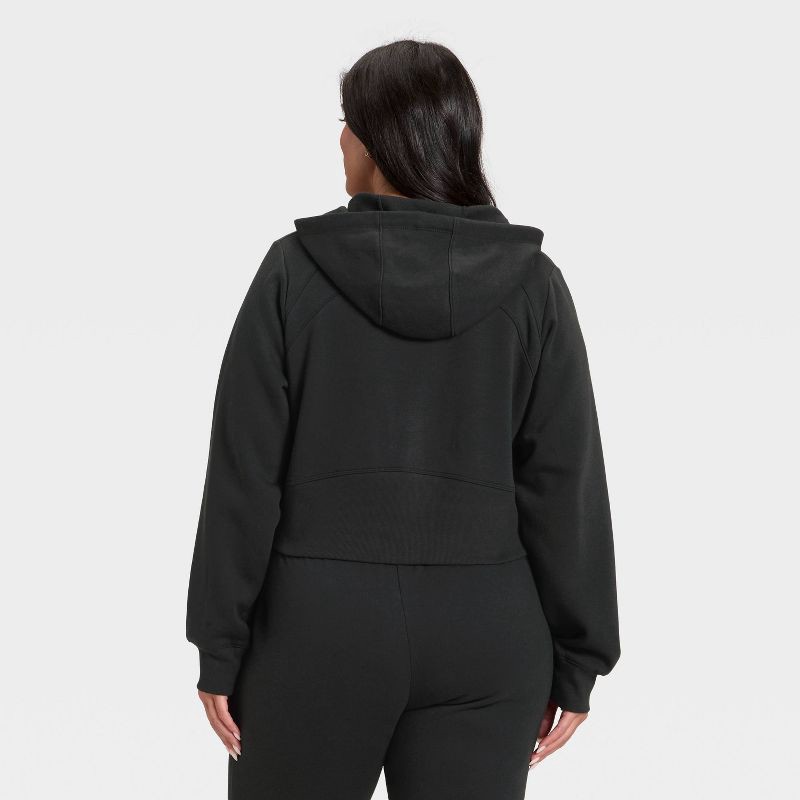 slide 5 of 5, Women's Active Comfort Full Zip Sweatshirt - All In Motion™ Black XS, 1 ct