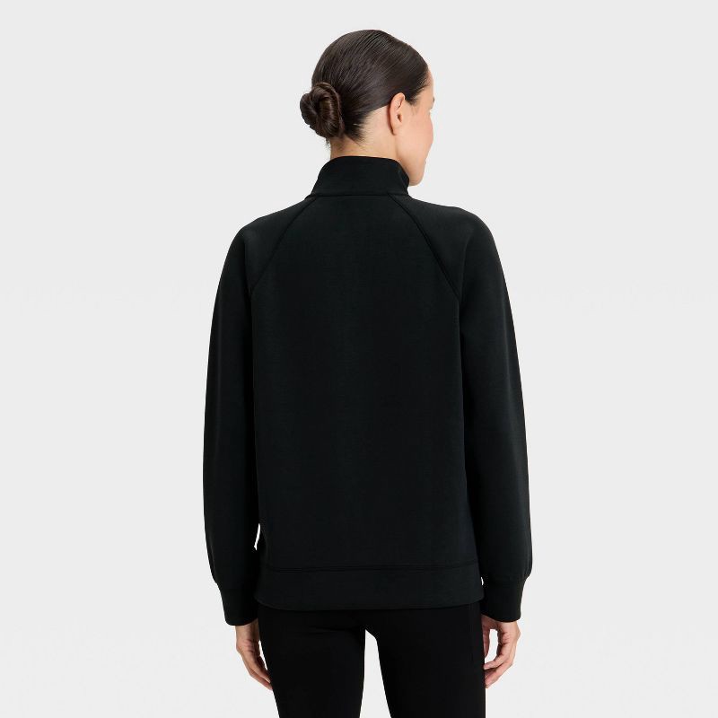 slide 2 of 5, Women's Airy Sleek Legging Friendly Half Zip Sweatshirt - All In Motion™ Black S, 1 ct