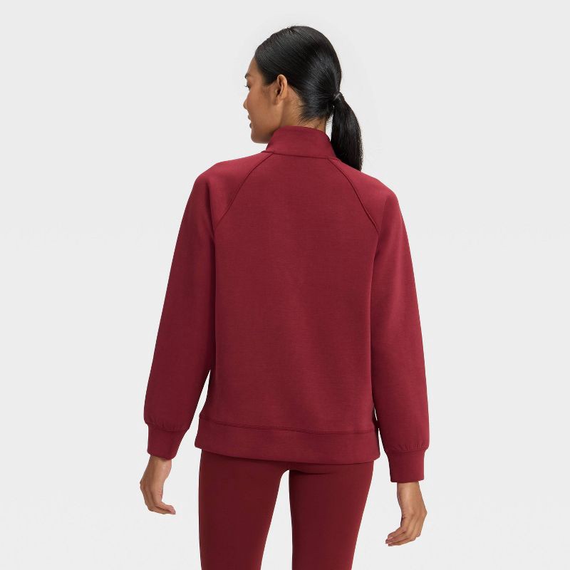 slide 2 of 5, Women's Airy Sleek Legging Friendly Half Zip Sweatshirt - All In Motion™ Maroon M, 1 ct