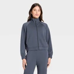 Women's Airy Sleek Full Zip Jacket - All In Motion™ Navy Blue S