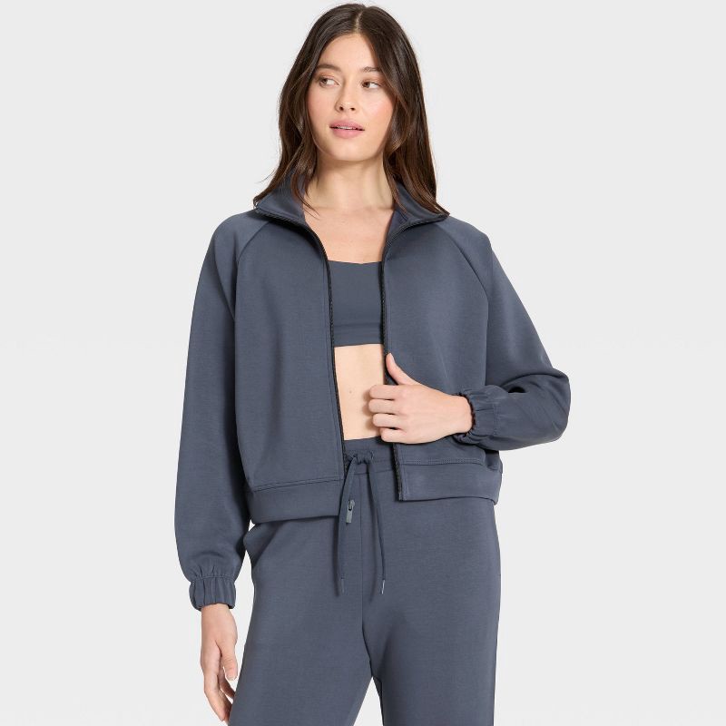 slide 4 of 5, Women's Airy Sleek Full Zip Jacket - All In Motion™ Navy Blue M, 1 ct