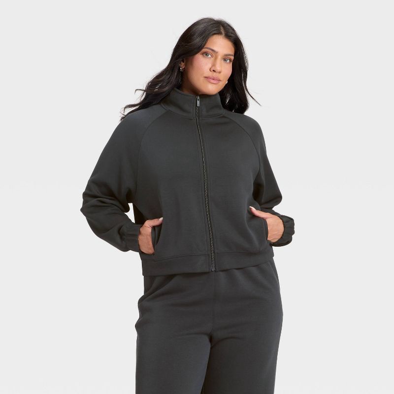 slide 4 of 5, Women's Airy Sleek Full Zip Jacket - All In Motion™ Black M, 1 ct