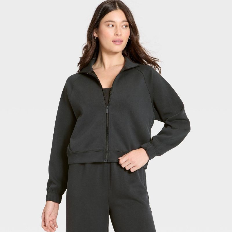 slide 3 of 5, Women's Airy Sleek Full Zip Jacket - All In Motion™ Black L, 1 ct