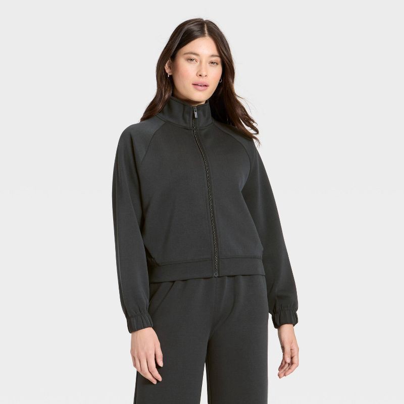 slide 1 of 5, Women's Airy Sleek Full Zip Jacket - All In Motion™ Black L, 1 ct