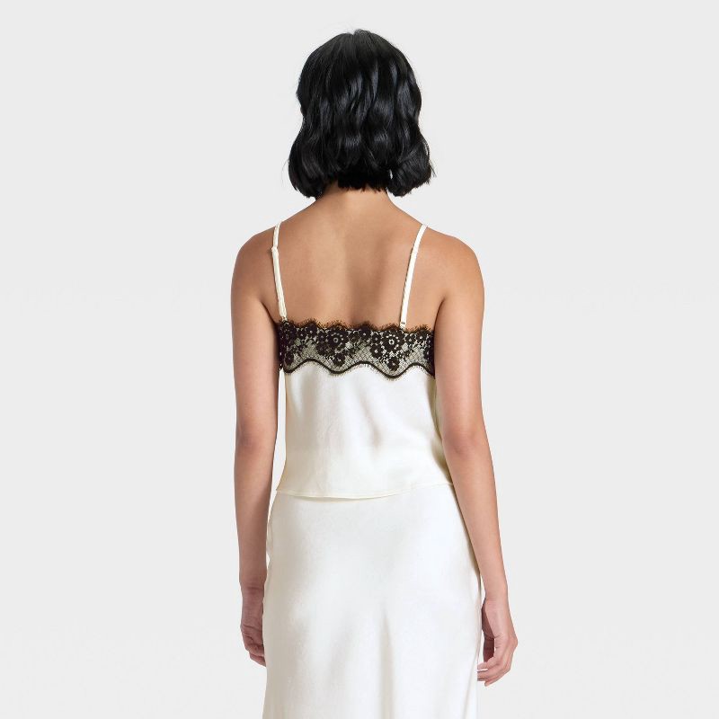 slide 2 of 3, Women's Lace Trim Cami Top - A New Day™ Cream XL, 1 ct