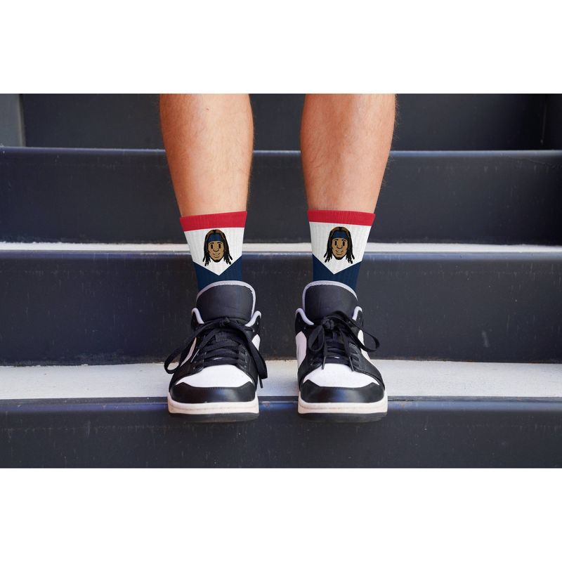 slide 3 of 3, NFL Houston Texans CJ Stroud Bobble Youth Socks: Team Logo Knit Quarter Socks, 1 ct