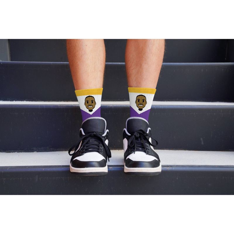 slide 3 of 3, NFL Minnesota Vikings J Jefferson Bobble Youth Socks: Cushioned Heel & Toe, Knit Fabric, 1 ct