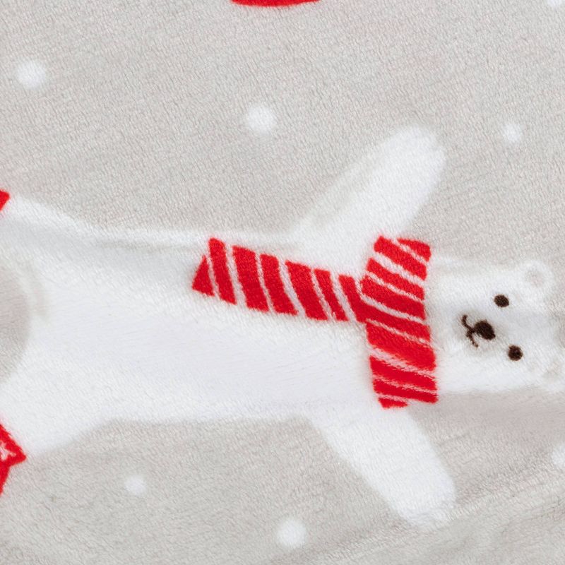 slide 5 of 5, Christmas Beary The Bear Throw Blanket Gray/White/Red - Wondershop™, 1 ct
