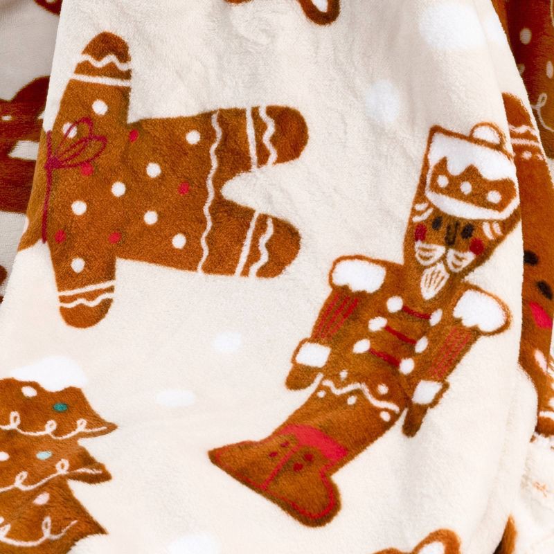 slide 5 of 5, Christmas Gingerbread Cookies Plush Throw Blanket - Wondershop™, 1 ct