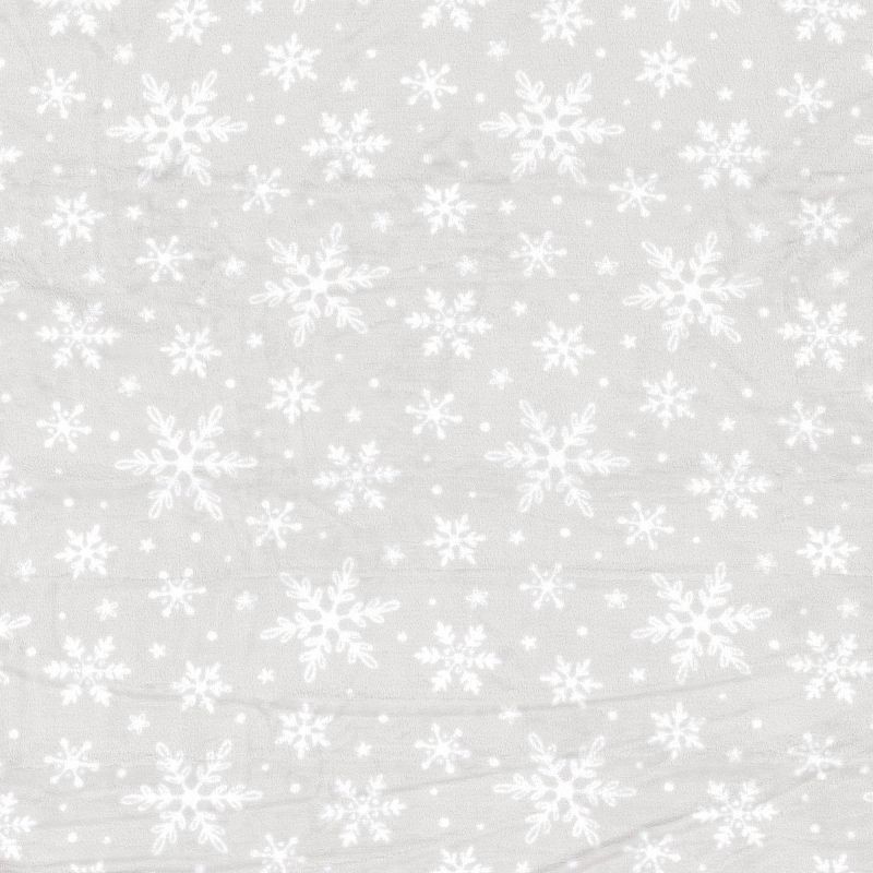 slide 5 of 5, Christmas Snowflake Plush Throw Blanket Gray/White - Wondershop™, 1 ct