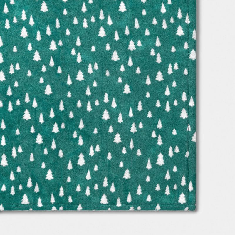 slide 4 of 5, Christmas Trees Plush Throw Blanket - Wondershop™, 1 ct