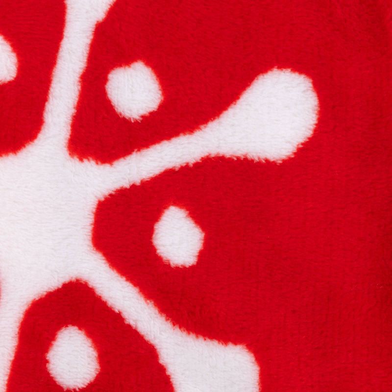 slide 5 of 5, Christmas Snowflake Plush Throw Blanket Red/White - Wondershop™, 1 ct