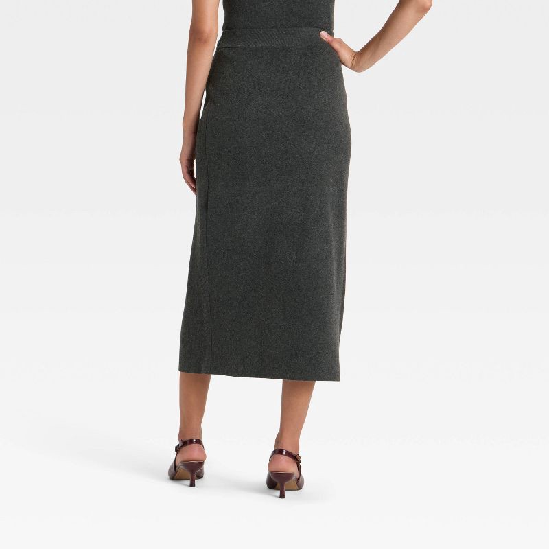 slide 2 of 3, Women's Wrap Column Midi Skirt - A New Day™ Charcoal S, 1 ct